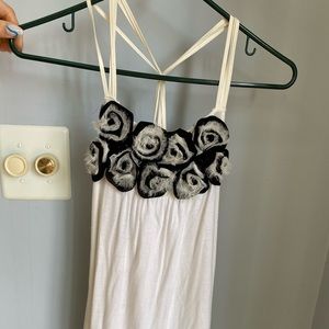 Express White top w/ floral details